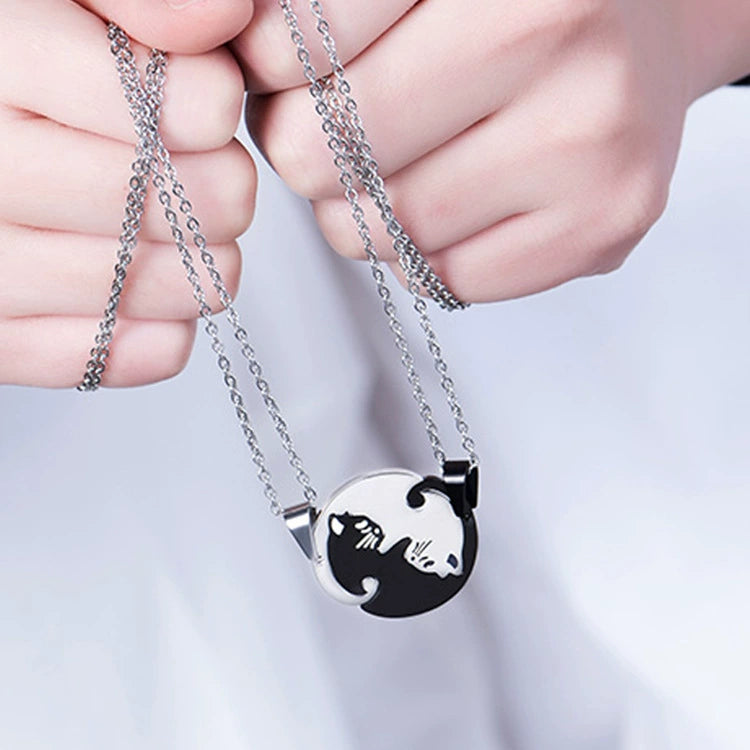 4pc Loving Cat Necklace & Ring Set