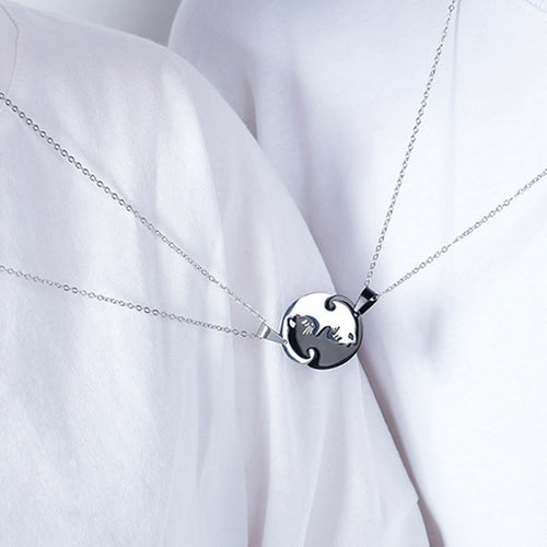 4pc Loving Cat Necklace & Ring Set